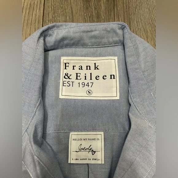 Frank & Eileen Joedy Boyfriend Oxford Cotton Button-Up Shirt NWT Size‎ Small - Picture 4 of 12